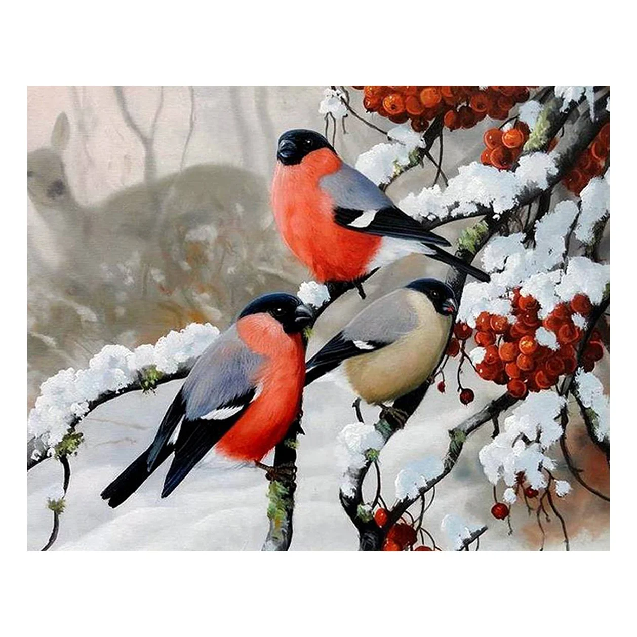 Factory direct winter scenery diamond painting, 40*50 DIY home decorative painting,birds still life painting