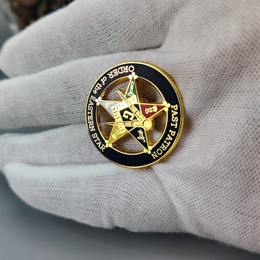 Free Masons PAST PATRON ORDER OF THE EASTERN STAR OES Brooch and Pins Freemasonry Masonic Lapel Pin Badges Metal Craft
