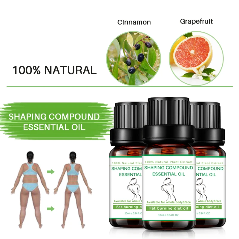 10ML Wholesale Natural Organic body cellulite slimming oil body fat burning weight loss essential oil drops