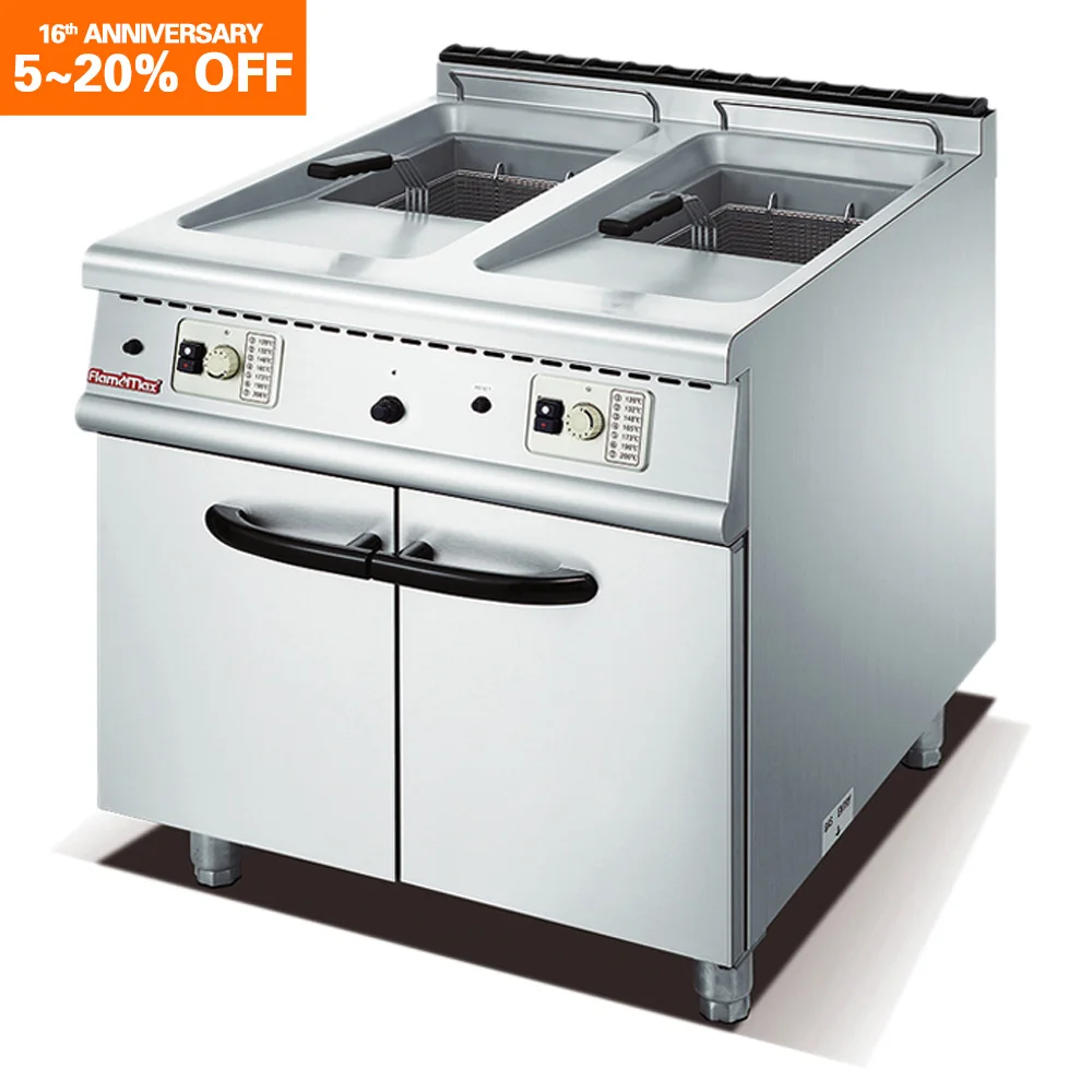 CRF-70 Stainless Steel Gas Deep Fryer Commercial Cooking Machines Durable Gas Deep Fryer Suitable LPG or LNG