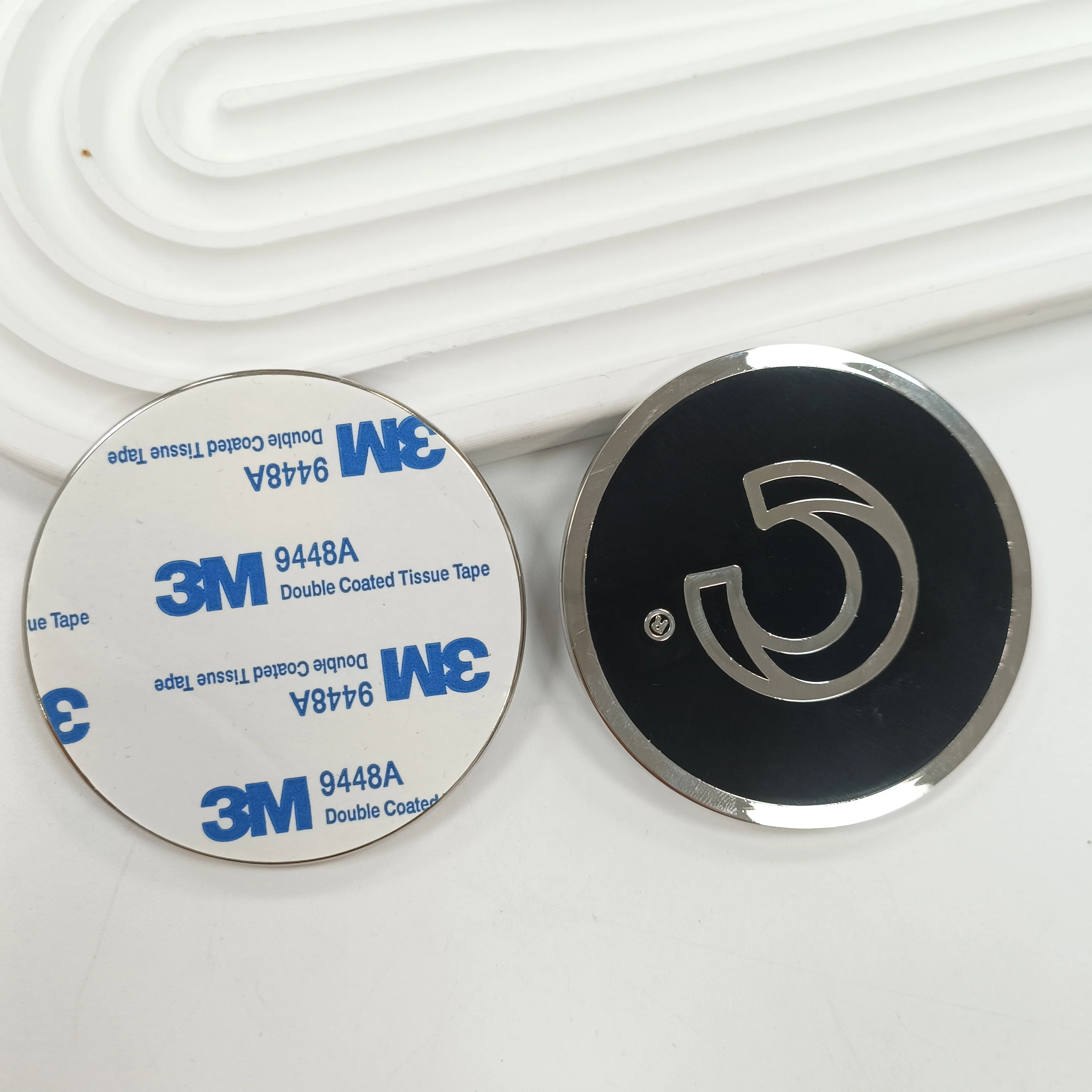Factory wholesale custom self-adhesive metal logo badges for bicycle brand sports equipment accessories durable mark patch