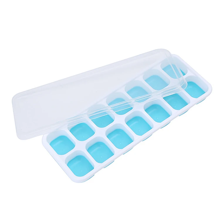 Easy Release Creative Ice Maker Mold BPA free 14 holes silicone ice cube tray with removable lid