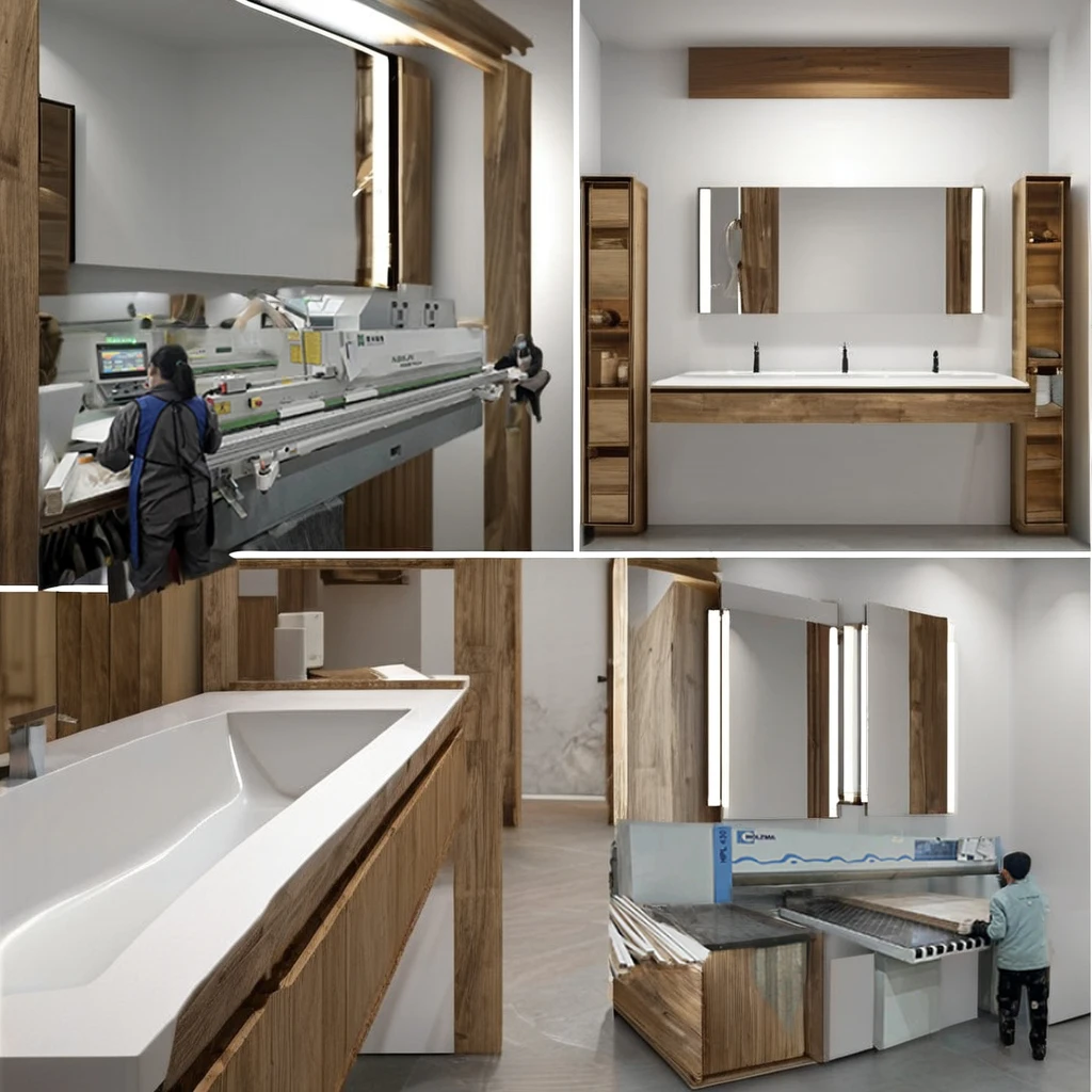 Factory 48-Inch Bathroom Vanity with Sink Gray Paint Shaker Door MDF Cheap Price Vanity Vanities