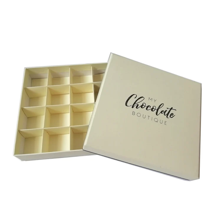 High End Custom Lid and Base Chocolate Gift Packing Box With Dividers