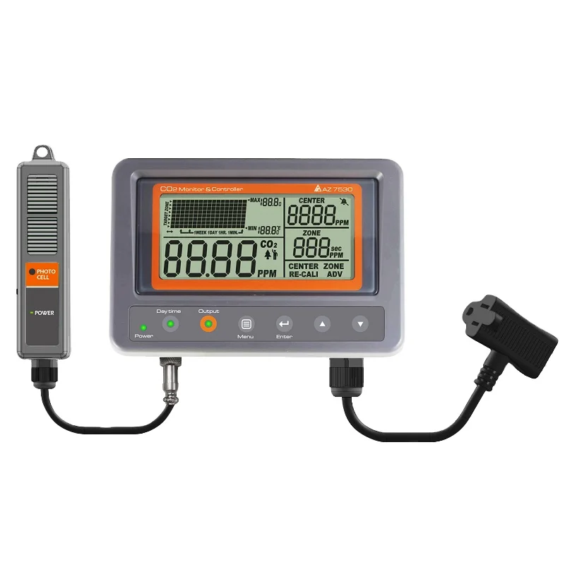 AZ7530 Handheld CO2 Detector  CO2 Monitor External Carbon Dioxide Tester with Relay CO2 Range 0~5000 ppm