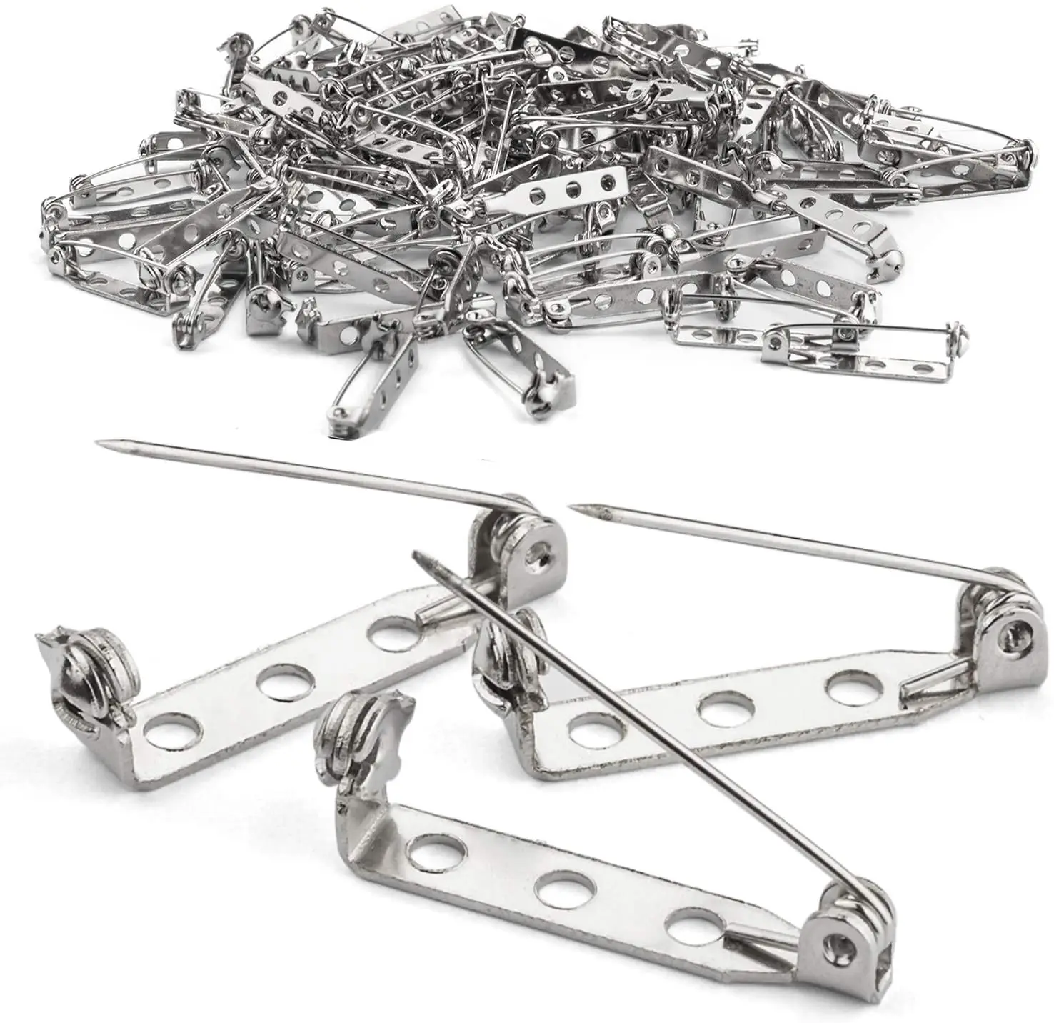 ZiQingNing decorative pear pin pp white plastic loop lock tag pins high quality safety pins with disc