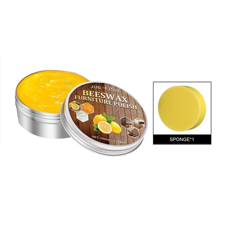 Wholesale beeswax furniture care polishing wax floor care wood wax JUE-FISH Beeswax Furniture Polish sponge Free
