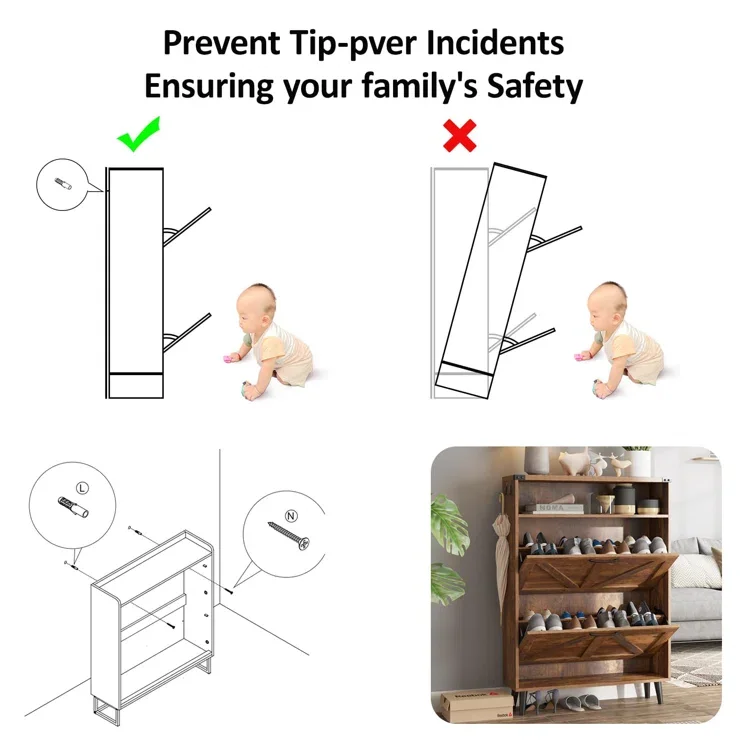 16 Pair Shoe Storage Cabinet High Quality & Sturdy Construction slim shoe cabinet
