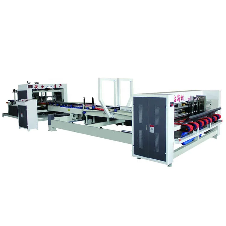 Automatic corrugated carton box  folding box gluing machine