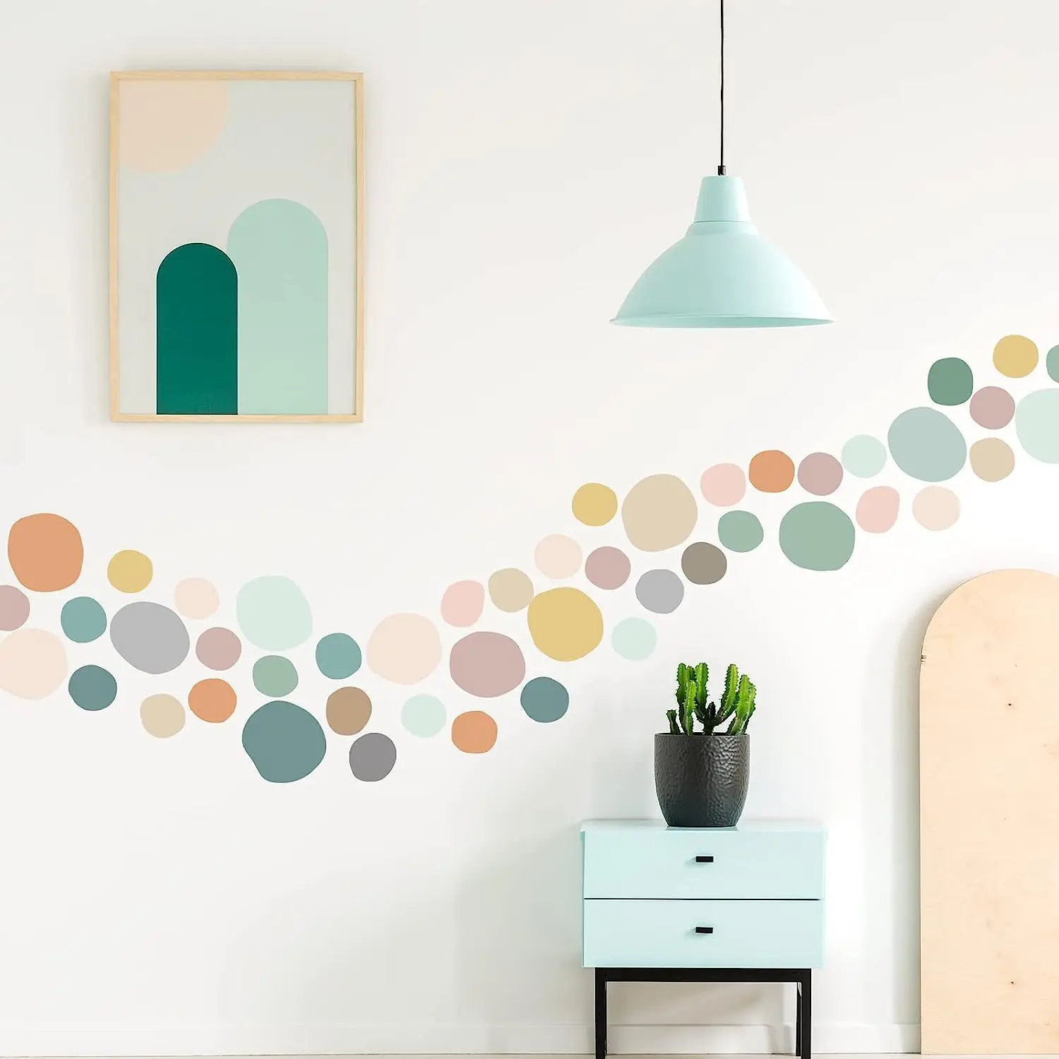 Polka Dots Wall Decal Boho Rainbow Wall Sticker Wallpaper Boho Vinyl Removable Art Sticker