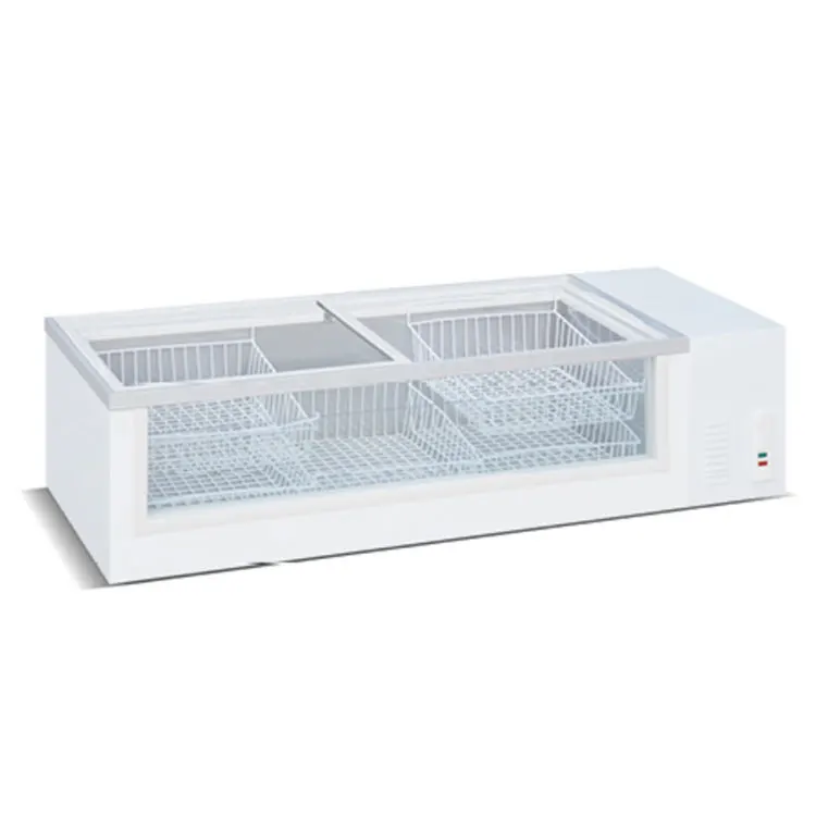 Supermarket Convenience Stores Commercial Sliding Glass Door Chest Cooler Showcase