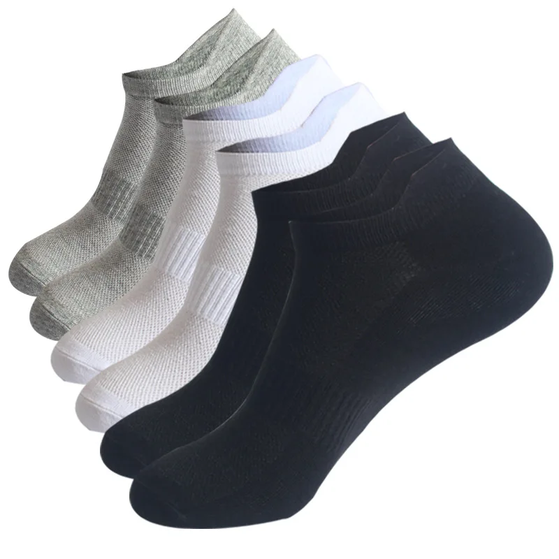 Hot sale solid designer color cotton socks breathable mesh sports socks men ankle invisible socks