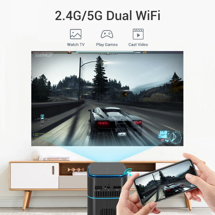 Factory Price Portable Android 9 Projector Home Theater DLP Mini DLP 4K Wireless Projectors
