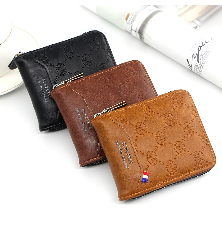 wholesale Stylish PU Leather Wallet Men Simple Casual Short Purse Small Clutch Male Wallet soft leather wallet korean