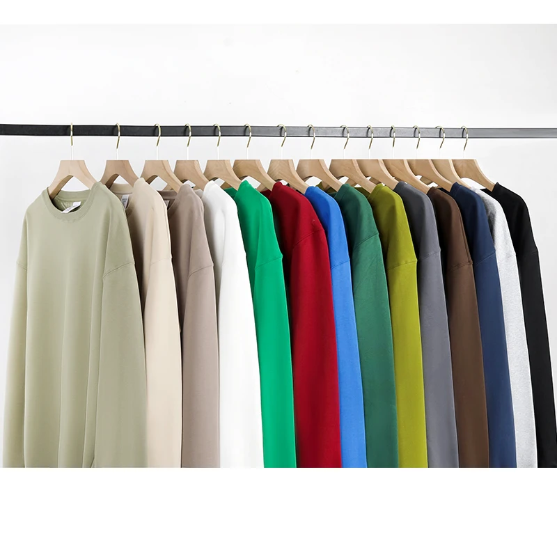 2024 Wholesale Custom Heavy Pullover Sweatshirt Embroidery 400 Gsm sweatshirts unisex crewneck pullover custom logo