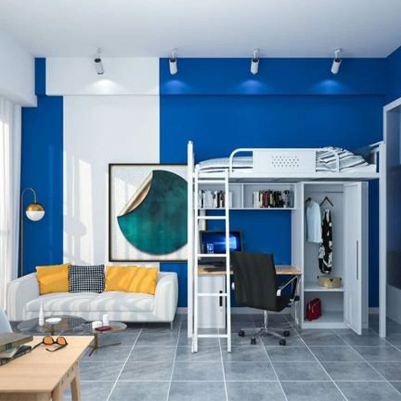 High Quality Metal Loft Bunk Bed with Desk and Locker for Adults for Dormitory Apartments Collage Bedrooms Hotels Schools