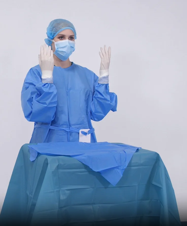 Factory Direct Supply Surgical Gown AAMI Level 3 Standard SMS Surgical Gown Size XXL