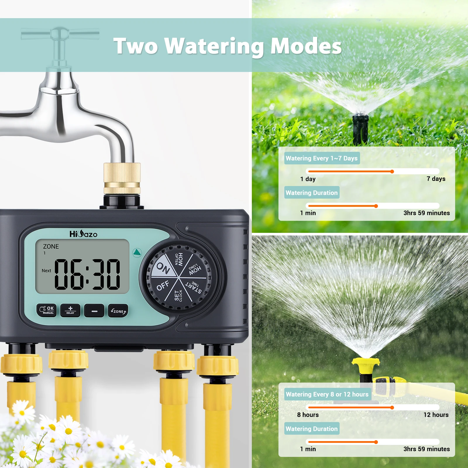 Automatic Irrigation Sprinkler Controller with 4 Station