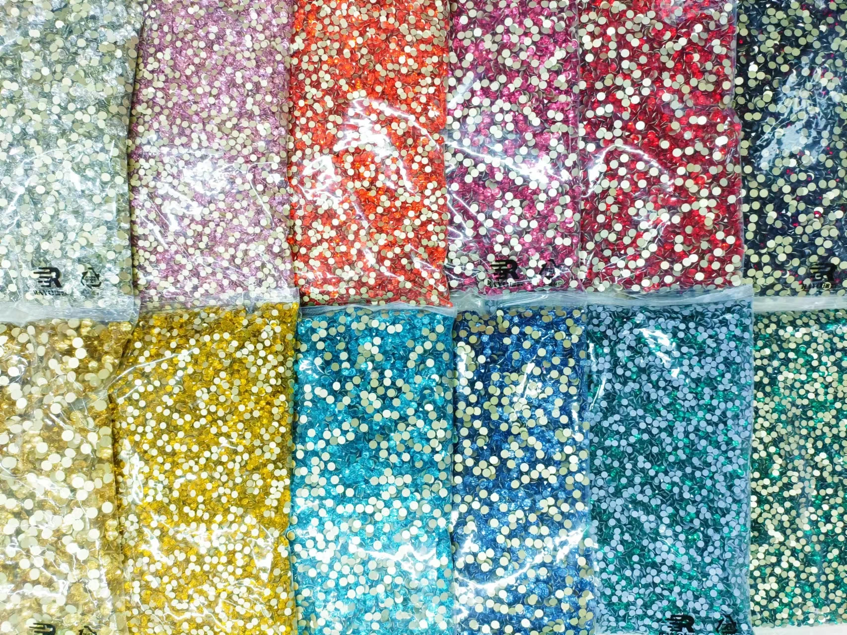 Rhinestones 2088 16-Cut AB Crystal Flatback High Quality Golden Bottom Non-Hot Fix 1 Bag Rose for Shoe Wholesaling