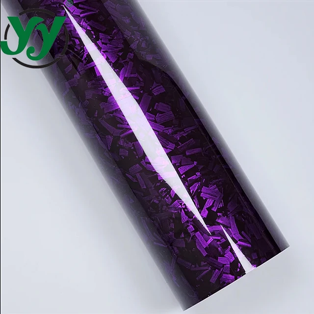 Glossy Purple Crystal Forged Carbon Fiber Wrapping Vinyl Film Motorcycle Stickers Decals Auto Accessories Wrap Foil