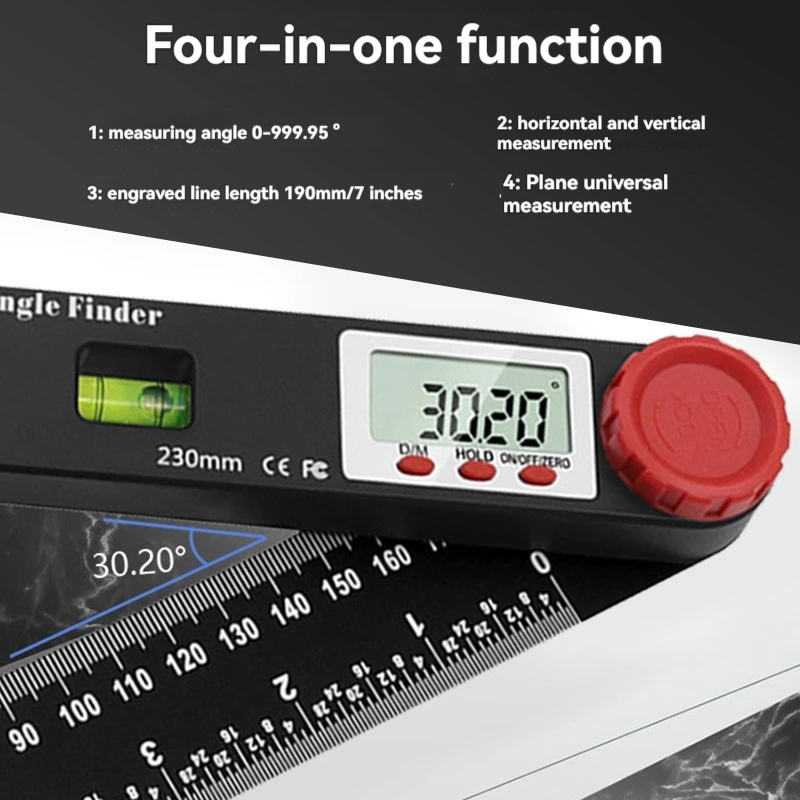 190 mm Digital angle ruler protractor finder carbon Inclinometer Goniometer Electronic Angle measurement tool