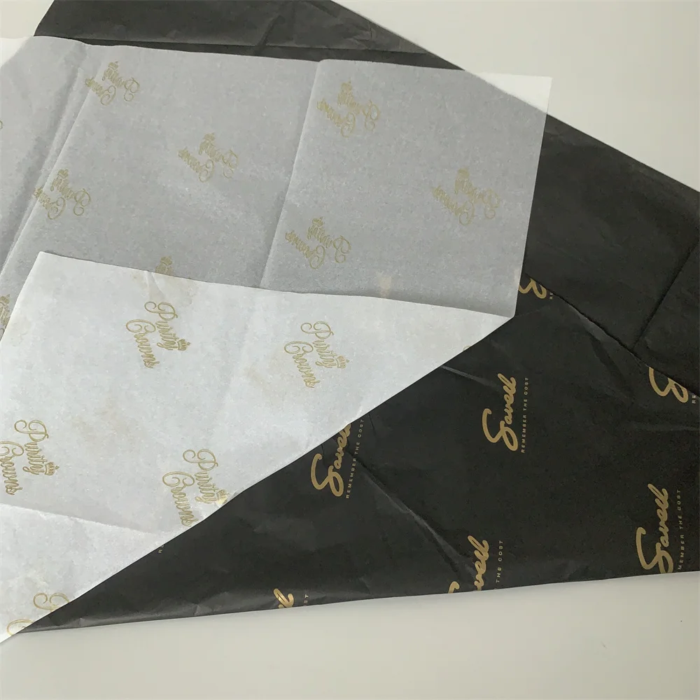 Wholesale Custom Gold  Logo Printed Gift 17g Packaging Clothes Flower Food Jewelry Shoes Soft Thin Tissue Wrapping Paper