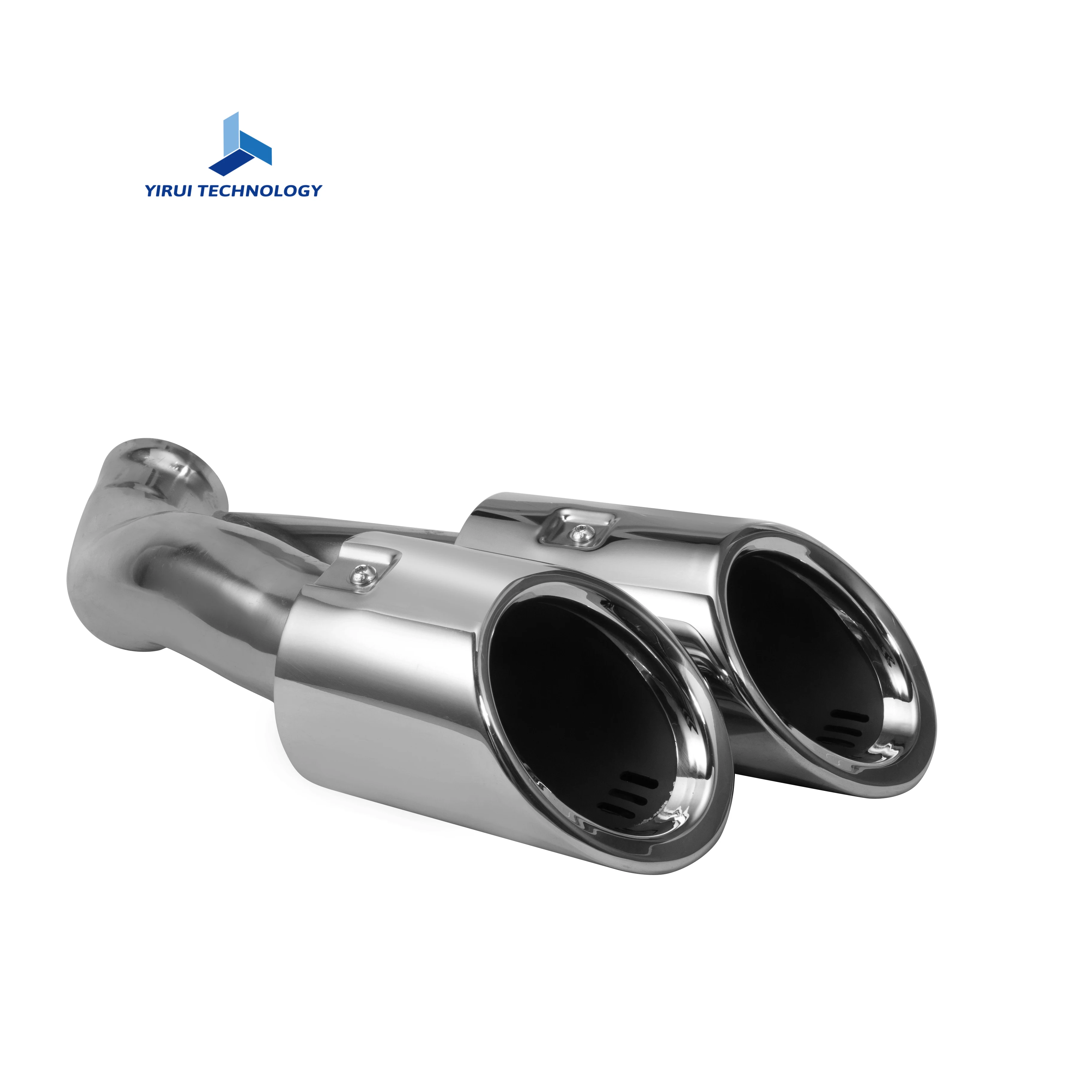 Split Round Stainless Steel Exhaust Tail Pipe Car Modified Tail Throat For Porsche Cayenne 2015-2018 Upgrade GTS