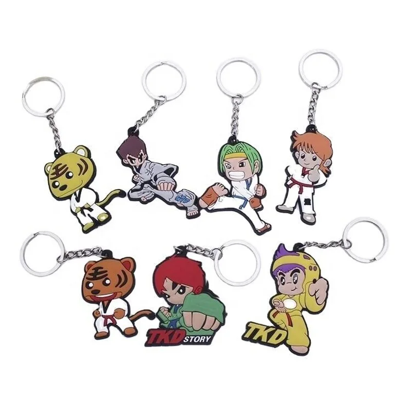 Karate Judo Sanda Boxing Taekwondo Keychain With Metal Key Ring