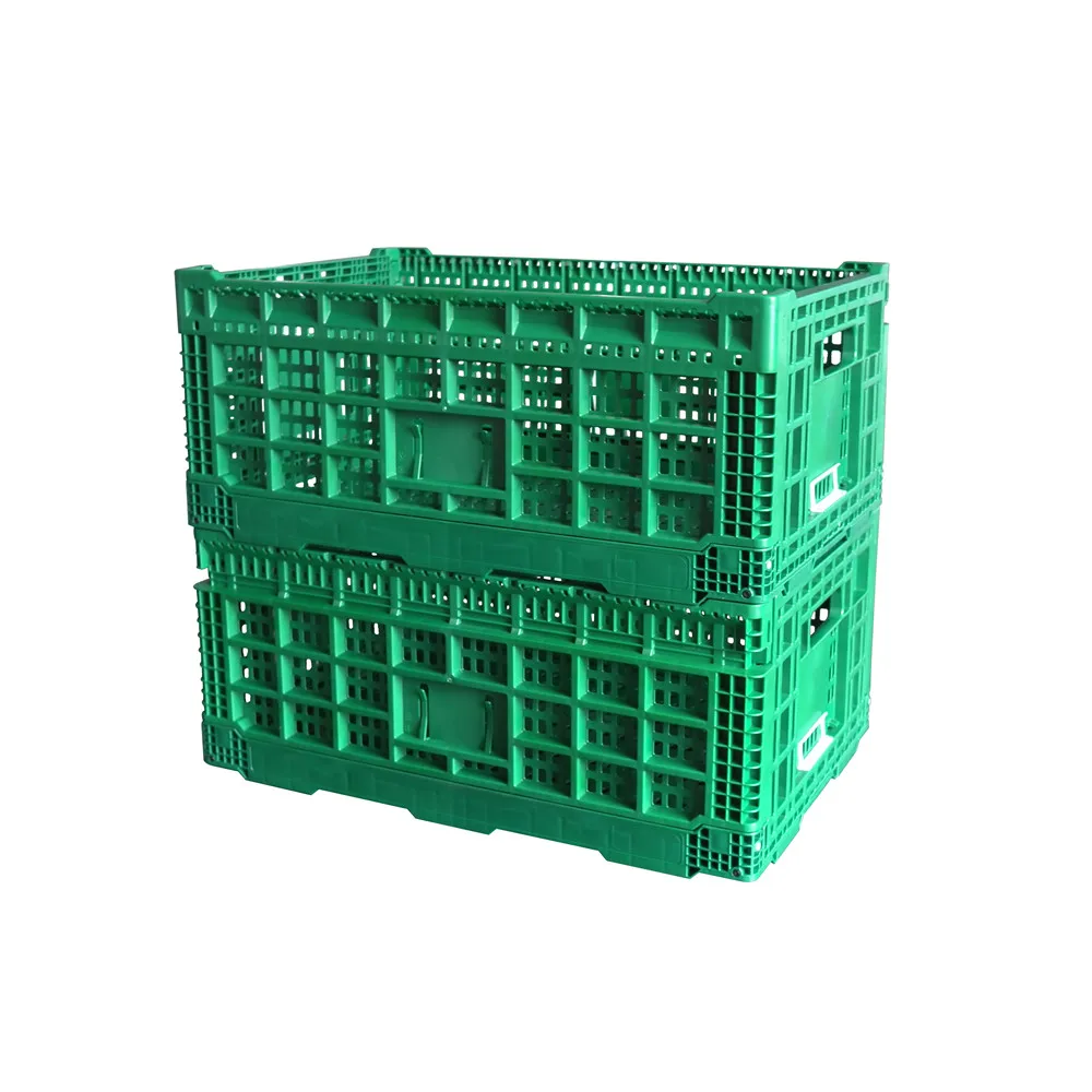 JOIN Collapsible Storage Fruit Ventiled Transport Basket Plastic Collapsible Basket Vegetable Mesh Foldable Crate
