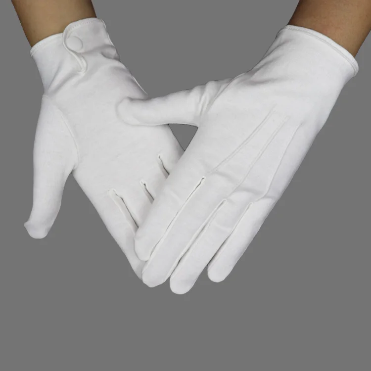 White 100% cotton parade uniform formaldress military ceremonial   traffic police glove