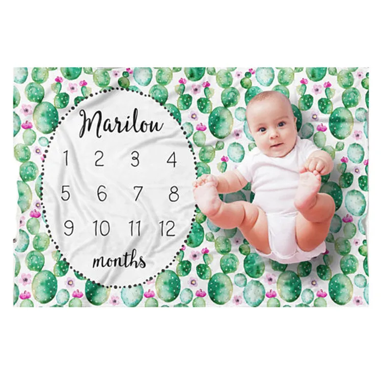 
Custom Pattern Multi Size Baby Photo Prop First Year Monthly Milestone Blanket Set for Infant 