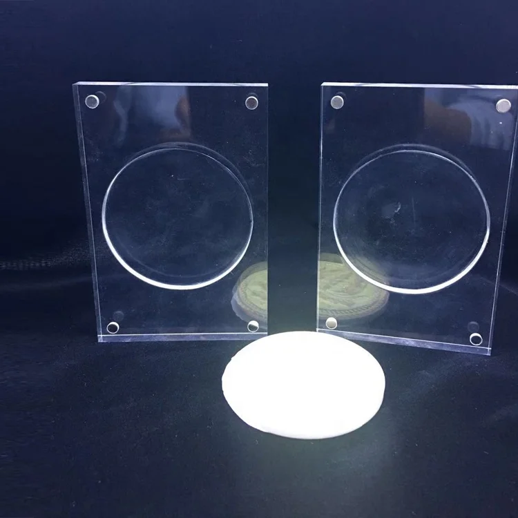 Factory supply high quality acrylic coin display rack stand customized design coin holder magnet display