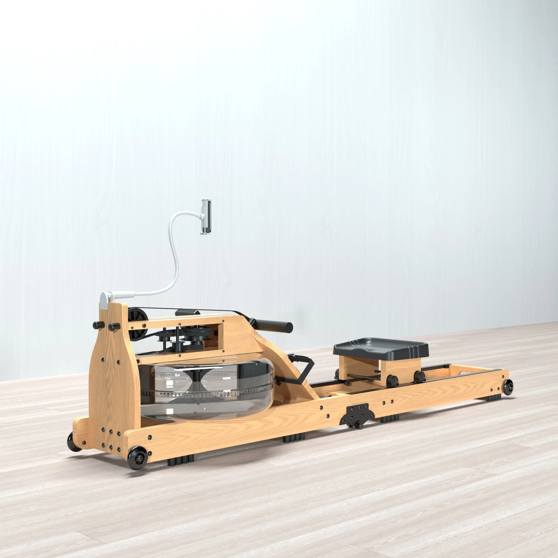 LDH functional  strength rower fitness equipment foldable wooden water resistance rowing machine body row exercise machine