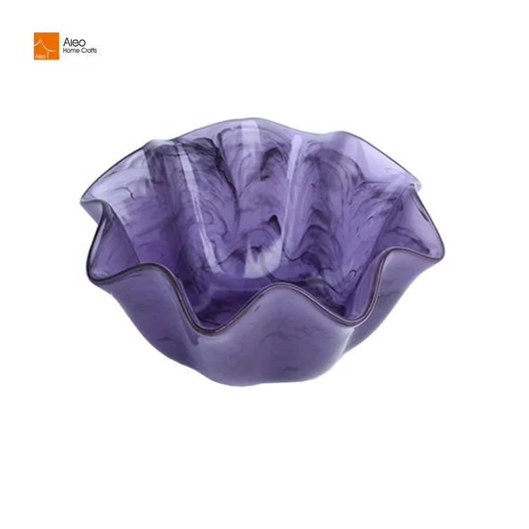 Sustainable Polyresin Purple Swirl salad Platter Western restaurant tableware set Handmade vegetable and fruit salad bowl