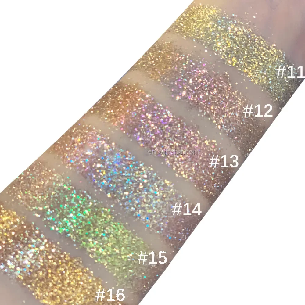 Holographic Eye Shadow Vegan Cosmetic Powder Diamond Metallic High Pigments Glitter Duochrome Shimmer Loose Powder Eyeshadow
