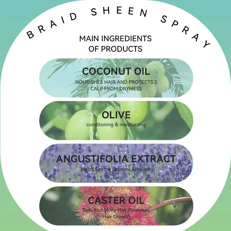 BIOSLLE Custom Logo extra Hold Dry Fast Styling Spritz Hair Silkening Mist Braid Sheen Spray
