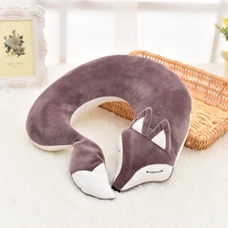 Factory Wholesale Soft Comfy Colorful Plane Travel Office Nap Plush Cartoon Animal U Shape Neck Pillow
