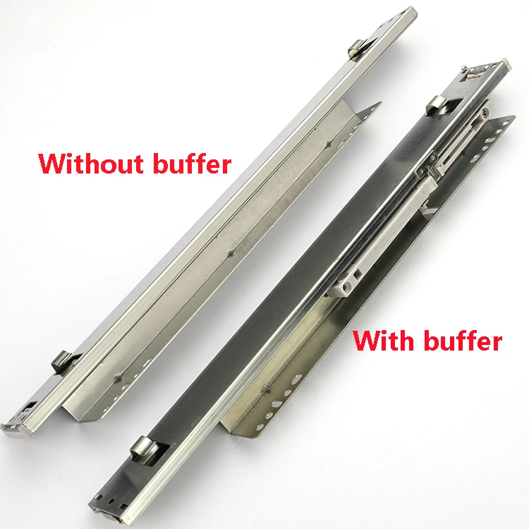 Push Open Drawer Slides Boxes Soft Closing Telescopic Cabinet Rails Drawer Slider