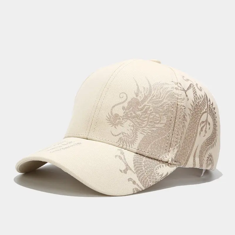 Fashion Chinese trending dragon tattoo gold foil print baseball cap mens  trucker hat gorras personalizadas