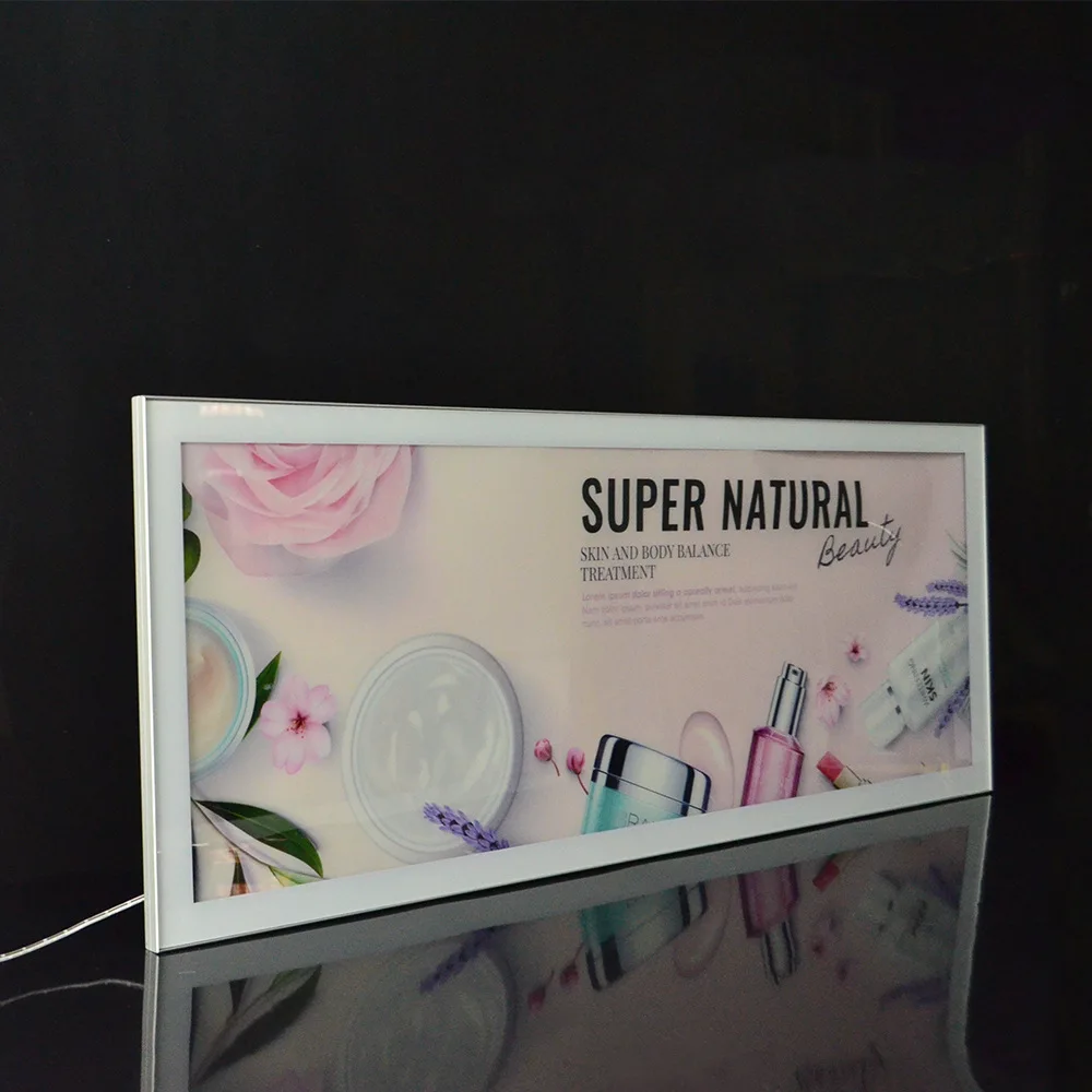 supermarket shelf led advertising light slim box for logo deign