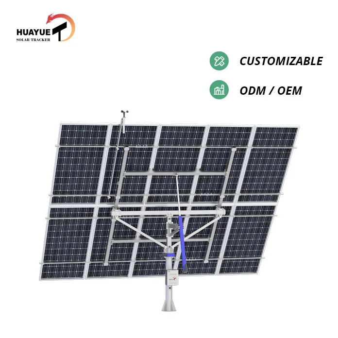 5KW 6KW HYS-10PV-144-LSD Rational construction dual axis sun tracker solar tracker price solar tracker