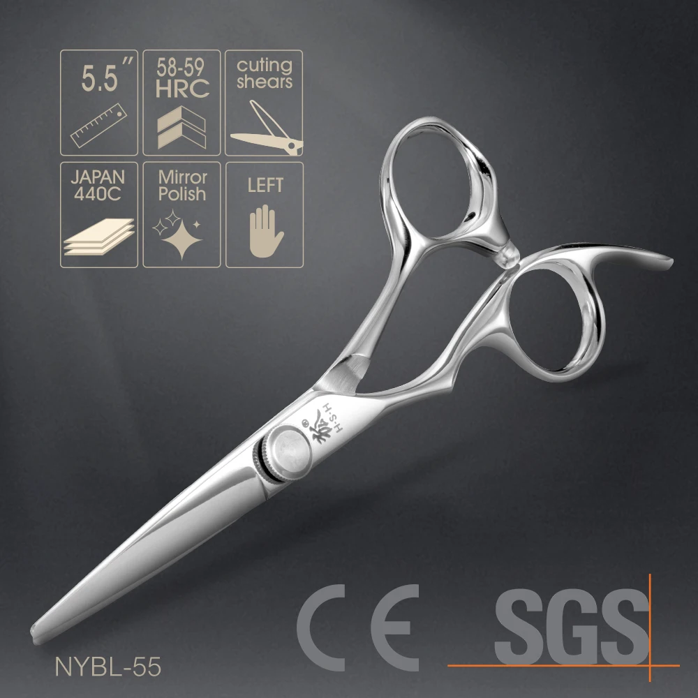  NYBL-55 5 дюйма леворукие ножницы Япония 440C Стальные Парикмахерские для стрижки волос