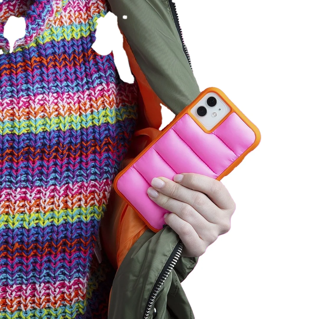 
In Stock Street Style Fashion White Black Pink Puffer Design Creative Cases For Iphone 11 Pro Max 
