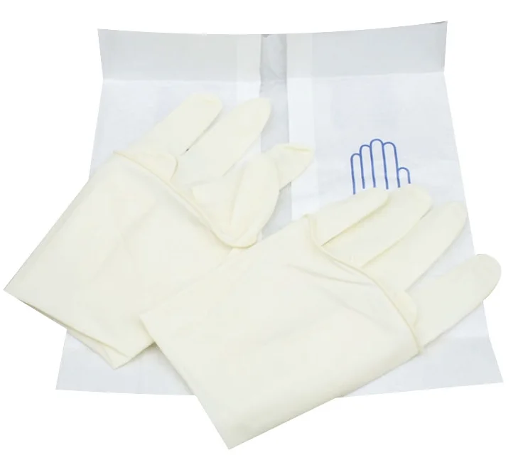 Disposable Powdered or Powder free Sterile 100%Thailand Natural Latex Surgical Gloves with CE Certification