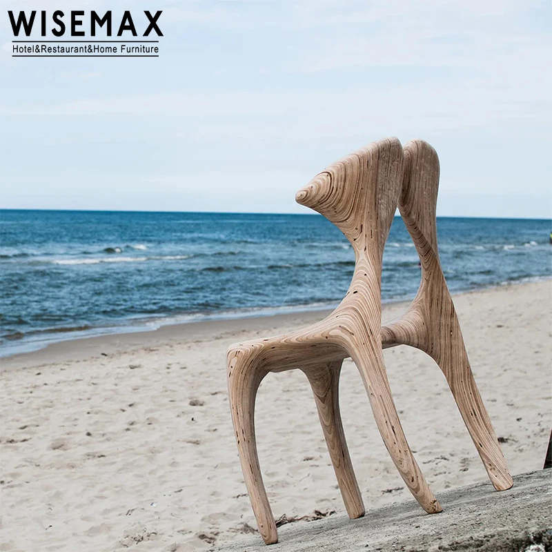 WISEMAX FURNITURE Modern creative design home furniture high back rest wooden chair set for 6 chair for restaurant canteen