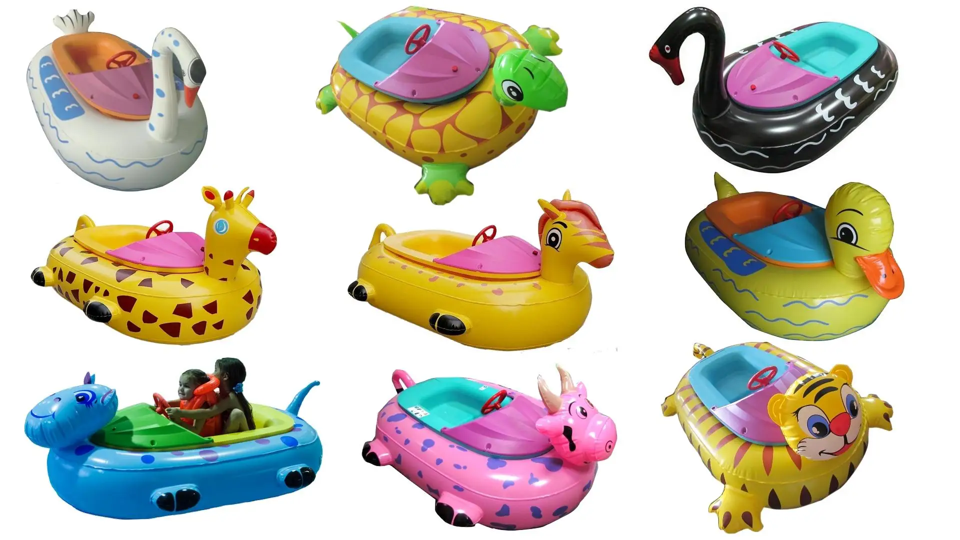 Cute animal inflatable bumper boat water park bumper boat water park electric bumper boat