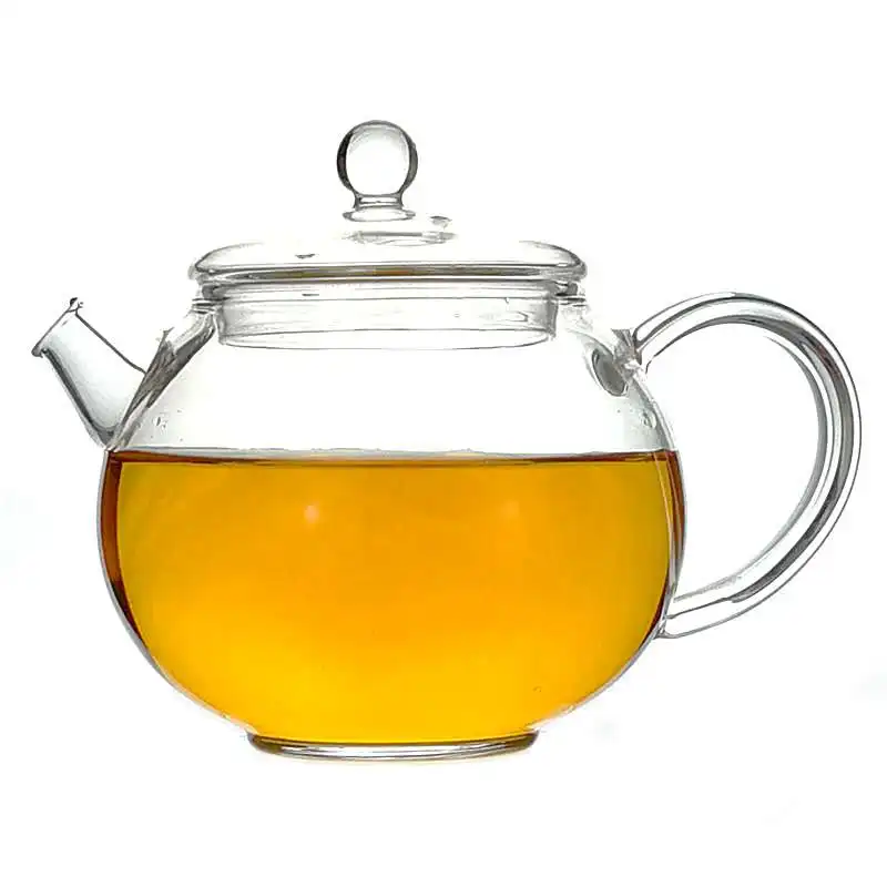 
Finished fashionable custom logo style coffee water pot tea borosilicate glass hand made mouth blown glass teapot 