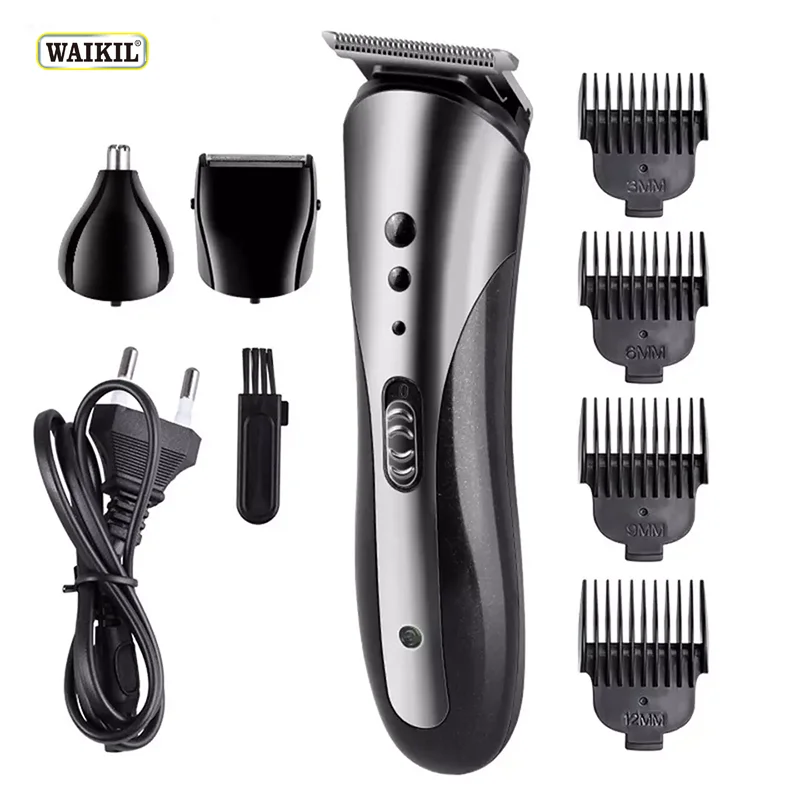 WAIKIL Electric Shaver Hair Clipper Electric Rechargeable Professional Nose Hair Trimmer Beard Shaving Machine 3 in 1 ABS 60 Pcs