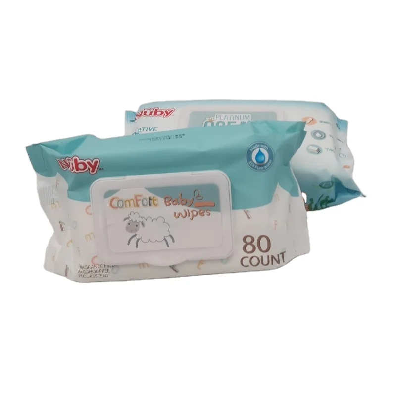 Бесплатные образцы, детские влажные салфетки, профессиональные очищающие салфетки для лица, мягкие органические влажные салфетки NUBY для детей