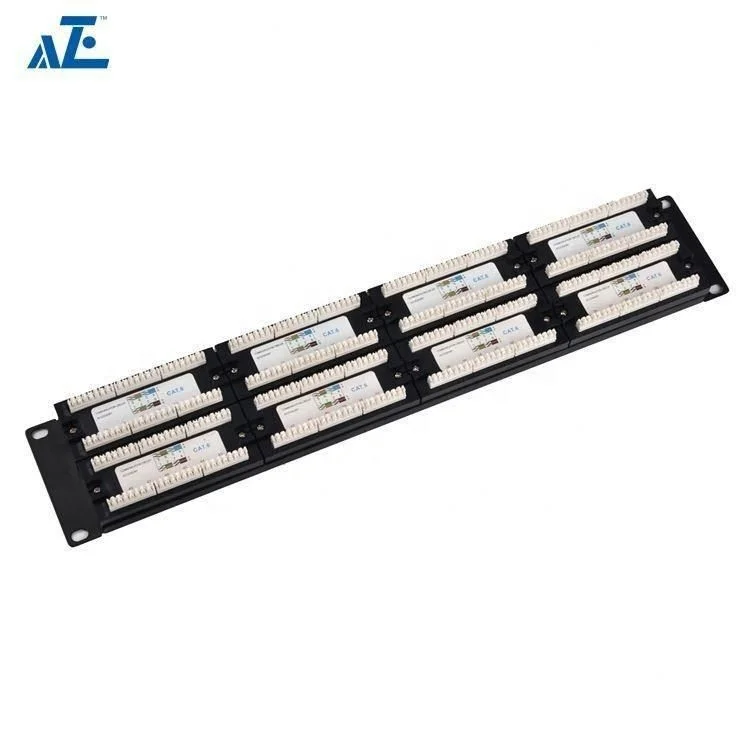China Supply 48 Port Rj45 Cat6 2u Ethernet Patch Panel